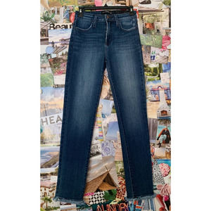 Dark Wash Just Black Denim High Waisted Straight Leg Jeans 26